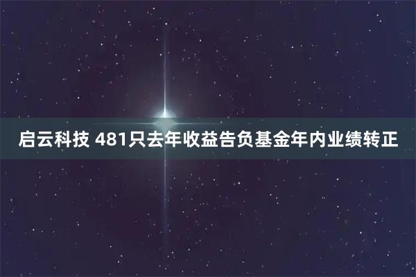 启云科技 481只去年收益告负基金年内业绩转正