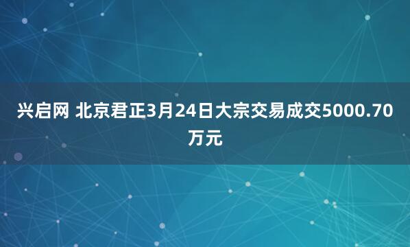 兴启网 北京君正3月24日大宗交易成交5000.70万元