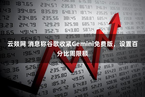 云燚网 消息称谷歌收紧Gemini免费版，设置百分比周限额