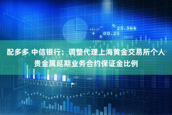 配多多 中信银行：调整代理上海黄金交易所个人贵金属延期业务合约保证金比例