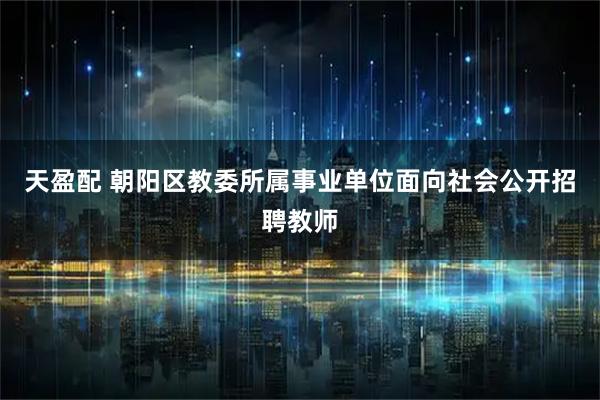 天盈配 朝阳区教委所属事业单位面向社会公开招聘教师